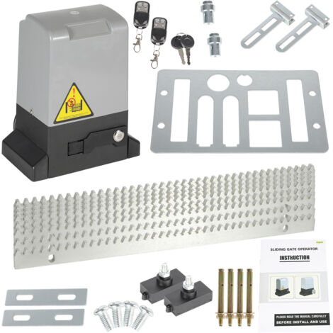 SWANEW Motorización Portón 750W Corredera Eléctrica Automática Motor 220V Peso 1600 kg Portón Corredera Longitud máxima 12m por hoja Velocidad 39 ft/min Con mando a distancia + llave