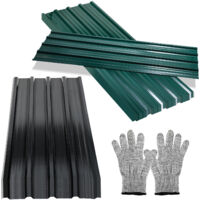 SWANEW Paneles para tejados 12/24/36pzas 129x46cm Láminas perfiladas Antracita 21㎡ 36x