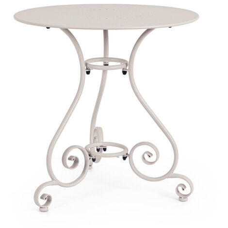 Table en acier revêtue par électrophorèse, finition mate, Ø70 cm, grise (1/3)
