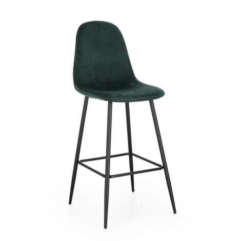 Ensemble de 2 tabourets de bar en acier, noir/vert foncé (1/2)