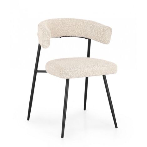 Ensemble de 4 chaises de salle à manger en fibres synthétiques, couleur ivoire (1/5)