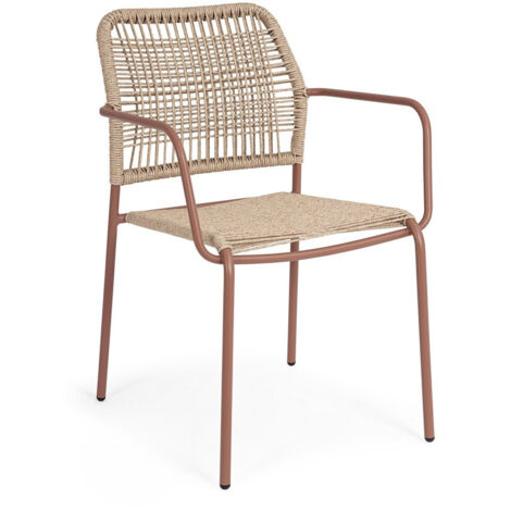 Ensemble de 4 chaises en acier électro-laqué avec revêtement en fibre synthétique Coral (1/5)