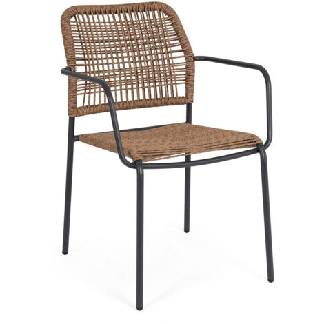 Ensemble de 6 chaises en acier électro-laqué avec revêtement en fibres anthracite (1/5)