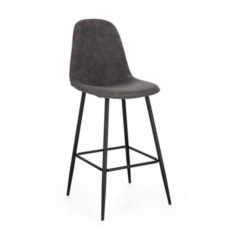Tabouret de bar en acier, noir/gris foncé (1/2)