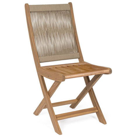 Ensemble de 4 chaises en bois d'acacia avec dossier en polypropylène gris tourterelle (1/2)