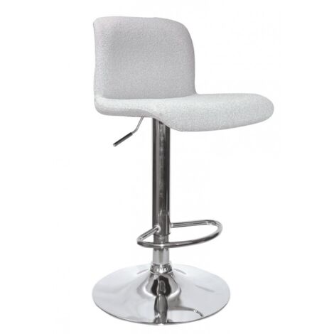 Ensemble de 4 tabourets de bar en acier, chromés/gris clair (1/4)