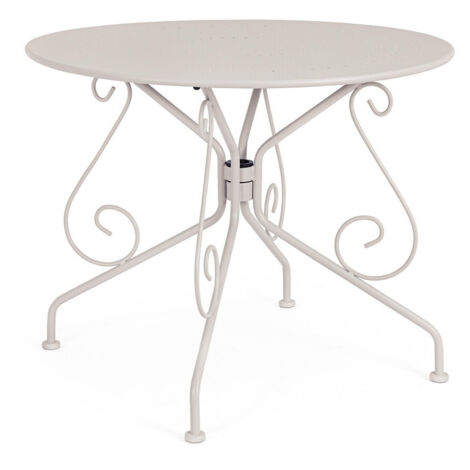 Table en acier à revêtement électrophorétique, finition mate, Ø90, grise (1/2)