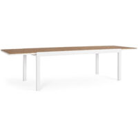 Table extensible en aluminium avec plateau en Polywood 200-300 x 95 cm, blanche