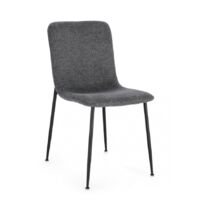 Chaise de salle à manger en fibre synthétique, gris foncé