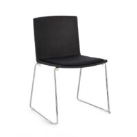 Chaise de salle à manger en acier noir et polypropylène