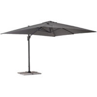 Parasol 3x4 à bras en aluminium gris anthracite