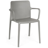 Ensemble de 2 chaises de salle à manger en acier et polypropylène gris