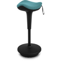 IWMH Ergonomic Work Stool, Height-Adjustable Standing Aid, Swivel Office Stool, Desk Stool - Black