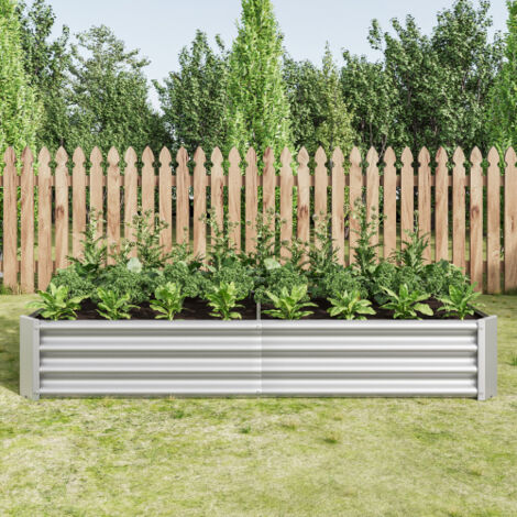 6x3x1pied, Potager surélevé en métal, fabriqué en tôle d'acier robuste, stable et résistante à la rouille. Kit sans fond, idéal pour les légumes, les herbes aromatiques et les fleurs. (1/5)