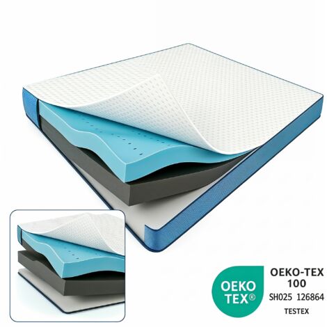 Surmatelas 120 x 200 Mousse à Mémoire de Forme Infusée de Gel 7.5 cm  Housse Bambou Lavable  Antidérapant  Ergonomique & Rafraîchissant  Certifié Öko-Tex