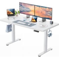 Bureau Électrique Assis-Debout Règlable en Hauteur 140x80 cm - Plateau 25 mm avec Moteur Sans Balais, Ergonomique pour Bureau à Domicile (Montage Facile)