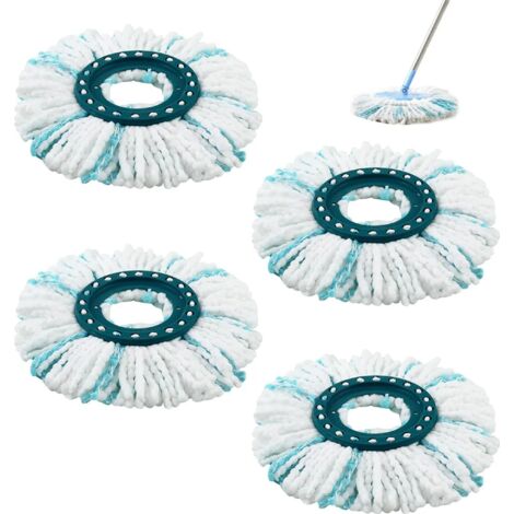 4er Set Ersatzkopf CLEAN TWIST Disc Mop micro duo, Passend für Leifheit Schleudermopps (1/5)