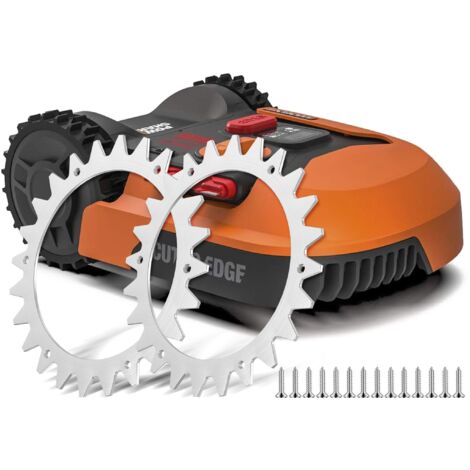 2 Stück stahl spikes für Worx Landroid S/M, Gesenkte Schraubenlöcher Entgratet, 210 mm Rasenmäher Roboter Spikes, 14x Selbstschneidende Schrauben
