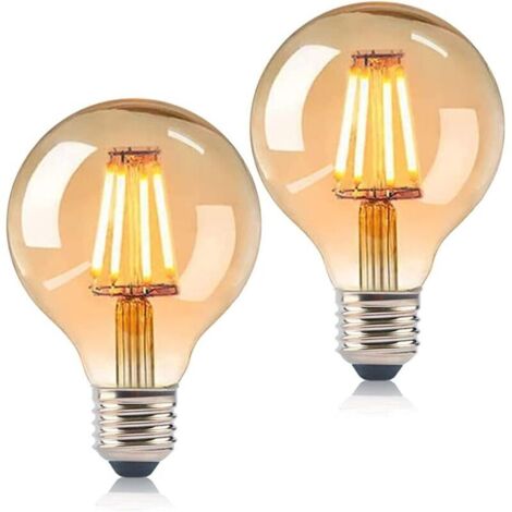 Vintage E27 LED-Glühbirne, Edison Retro-LED-Glühbirne 6W Edison Vintage G80 Dekorative Glühbirne Warmweiß Ideal für Heimbeleuchtung Café Dekoration [Energieklasse A+]
