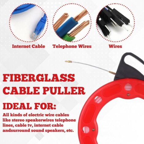 Extractor de cables de 30 m para electricistas, aguja de fibra de ...