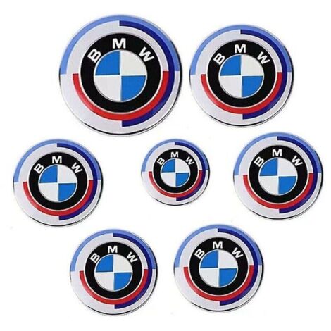 Aplicable al logotipo de 7 piezas del automóvil BMW, logotipo delantero y trasero exclusivo de edición limitada del 50 aniversario