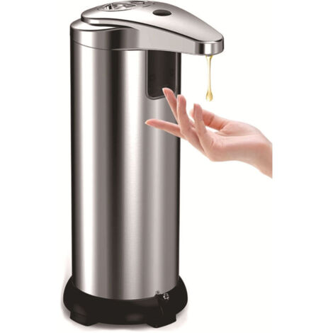 Dispensador automático de jabón con sensor infrarrojo y base impermeable sin contacto. (1/5)