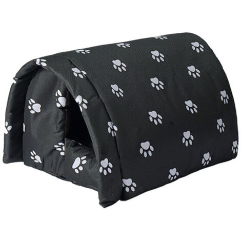Caseta para gatos de exterior, resistente al invierno, impermeable y cálida, con forro suave, plegable, resistente a la intemperie, refugio para mascotas callejeras, 42x31x28cm