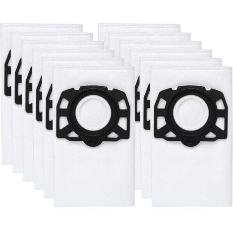 Paquete de 12 bolsas de filtro KFI 487, accesorios para aspiradoras Karcher WD4, WD5, WD6, MV4, MV5, MV6, WD4.000, WD5.999, 2.863-006.0 (1/4)
