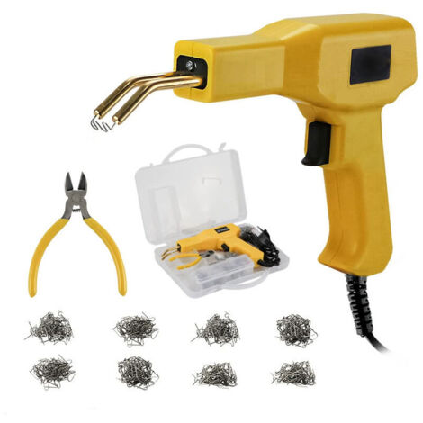 Soldadura de plástico, grapadora térmica para reparación de plástico con 400 grapas, grapadora de plástico para reparación de parachoques y carrocería, pistola de soldar - Varios colores (1/4)