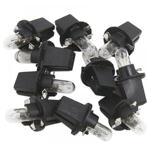 10 bombillas T5 de 12 V CC y 1,2 W de color amarillo brillante para salpicadero de coche