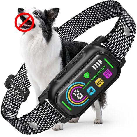 Collar Antiladridos para Perros, Antiladridos y Antiaullidos para Perros, 4 Modos de Vibración/Sonido, Impermeable IP67, Dispositivo Recargable para Detener los Ladridos Grande Mediano Pequeño