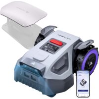 ANTHBOT M9 Robot Tondeuse sans Fil Périphérique 900 m² + Abri Garage Pro (Sans outil), RTK Bande Pleine, Vision IA, Pente 45%