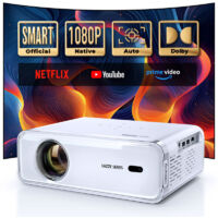 Netflix intégré Aurzen Eazze D1 4K Mini Vidéoprojecteur Intelligent 5G WiFi Bluetooth, Auto Focus/Keystone, Audio Dolby, Blanc