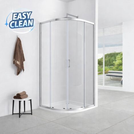 ECOLAM Duschkabine Dusche 80x80 185 Azul transparent Viertelkreis Chrom glänzend Duschabtrennung Glas Easy Clean (1/5)