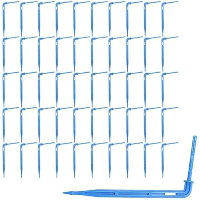 JCUGSBS 50 Pièces Goutteur Irrigation, Micro Asperseur Goutte à Goutte pour Tube 4/7 mm, Goutteur d'irrigation,kit d'irrigation, Serre, quincaillerie de Jardin(Bleu