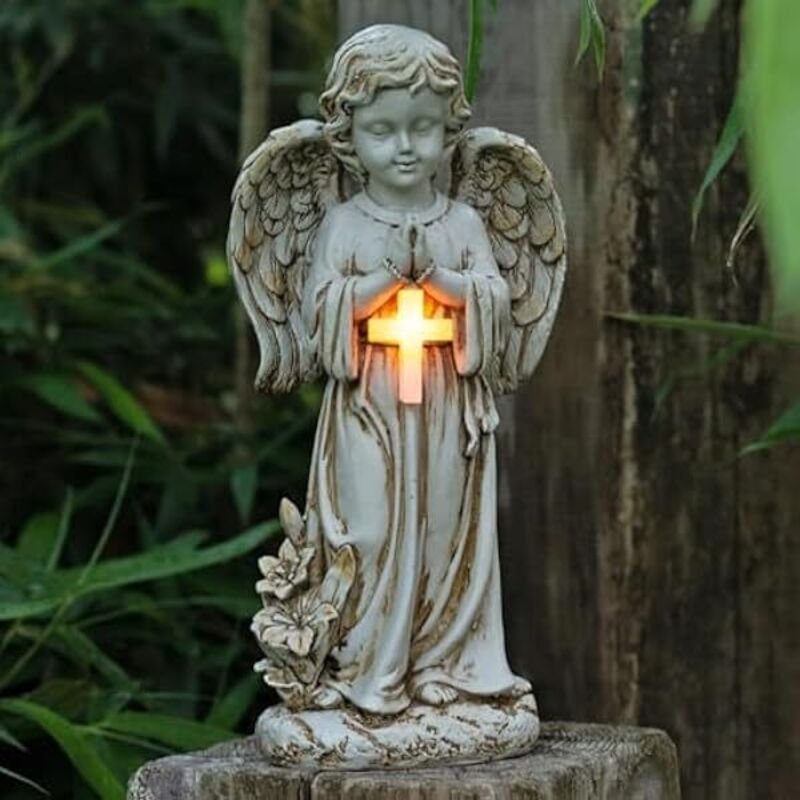 Statue d'ange pleureur en marbre pour jardin