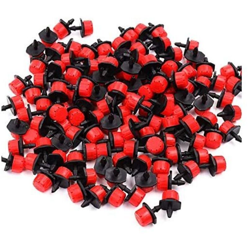100 Goutteurs Réglables 1/4" 0-70 L/h – Irrigation Goutte-à-Goutte Jardin, Serre, Potager, Plantes