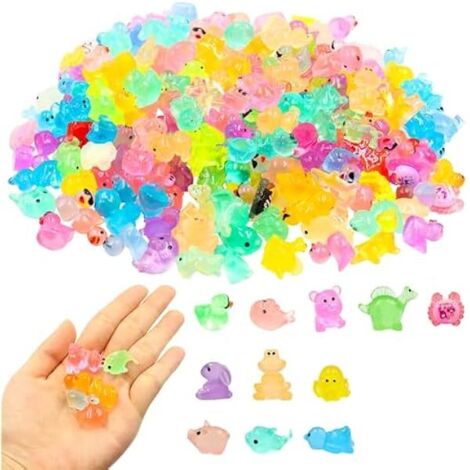 Lot de 100 petites tortues lumineuses pour travaux manuels, décorations d'animaux marins, décorations de pelouse, décorations d'aquarium