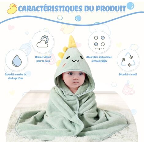 3 Pièces Serviette De Bain Bébé à Capuche 80x80cm - Cape De Bain Super Absorbante Coton Pour 0-2 Ans, Lot De 3 Couleurs