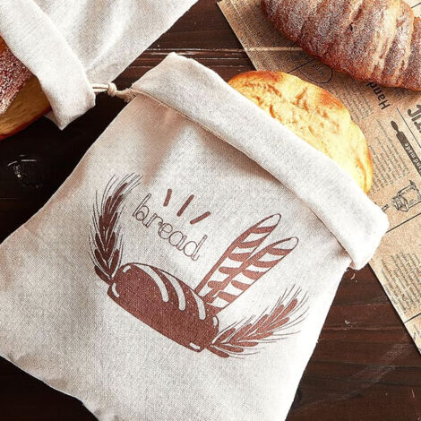 Sacs en lin avec cordon de serrage, sac à pain en lin, sac à pain en Sacs en lin avec cordon de serrage, sac à pain en lin, sac à pain en