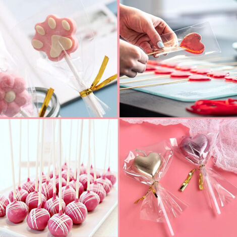 Lot De 200 Bâtonnets Cake Pop 10 Cm Et 15 Cm – Bâtons Sucettes En Papier Alimentaire Écologique, Parfaits Pour Desserts Et Fêtes