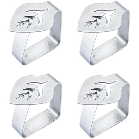 Lot de 4 pinces à linge en acier inoxydable, usage pique-nique, mariage, restaurant (1/4)