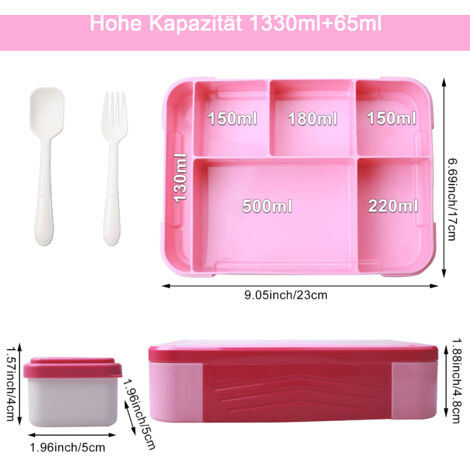 Tefal Boîte à déjeuner, Lunch box 1 L, 2 compartiments, Sans BPA