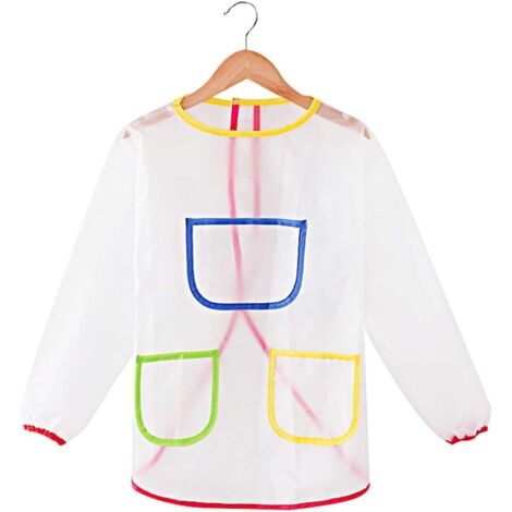 Tablier Peinture Enfant Licorne – WERNNSAI – Manches Longues 3 Poches – Imperméable Réutilisable – 44x50 Cm