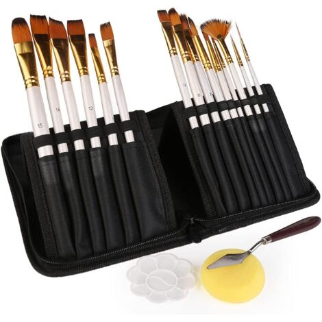 Lot De 12 Pinceaux Peinture Professionnels - Acrylique, Huile, Aquarelle, Gouache