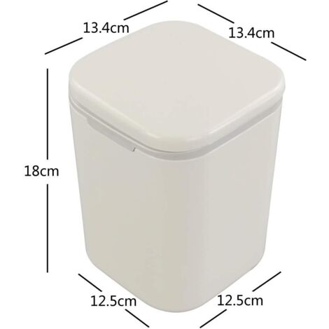 Lot De 3 Poubelles Mince Avec Couvercle Escamotable Bouton Poussoir - Idéal Salle De Bain Et Cuisine