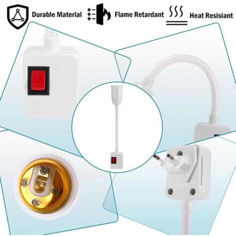 Lot De 2 Douilles à Vis E27 – Pour Ampoules Standard – Support Lampe Suspendue Ou Plafonnier – 5A