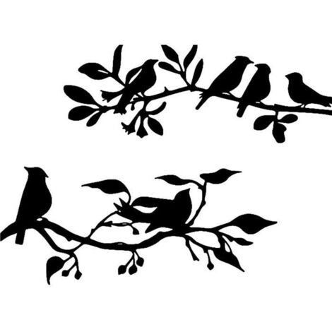 WADORN Arbre De Vie Métal - Panneau Décoratif Jardin Extérieur Oiseau 24.5x28cm