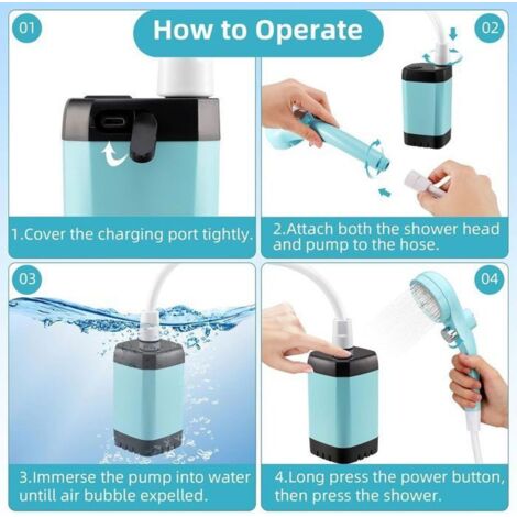 Douche De Camping Portable Rechargeable Avec Pichet à Eau - 5 Livres, Dimensions 16.9 X 12.9 X 7.5 Pouces, Neuf Sous Emballage