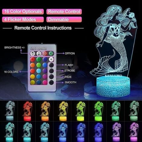 Veilleuse Stitch 3D KENLUMO - 16 Couleurs LED, Télécommande, Piles, Cadeau Enfant
